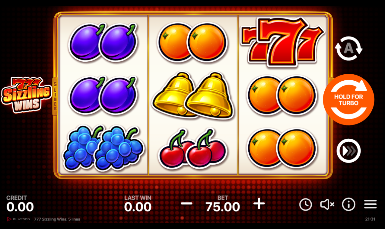《777 Sizzling Wins 5 lines》PLS slot machine game detailed introduction