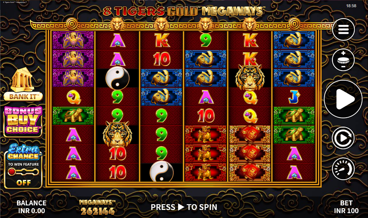 《8 Tigers Gold™Megaways™》SW slot machine game detailed introduction