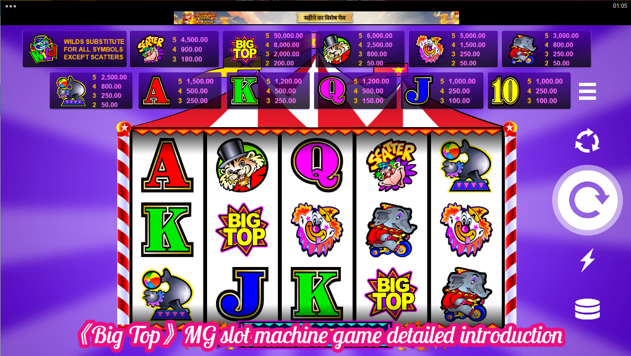 《Big Top》MG slot machine game detailed introduction