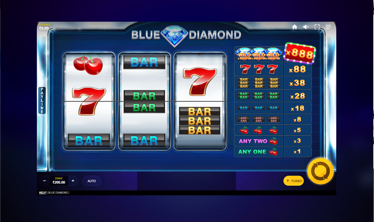 《Blue Diamond》RT slot machine game detailed introduction