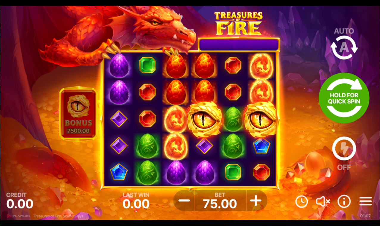 《Treasures of Fire Scatter Pays》PLS slot machine game detailed introduction
